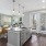a kitchen with a wood floor